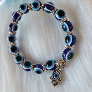 Evil Eye Hamsa Hand Beaded Bracelet